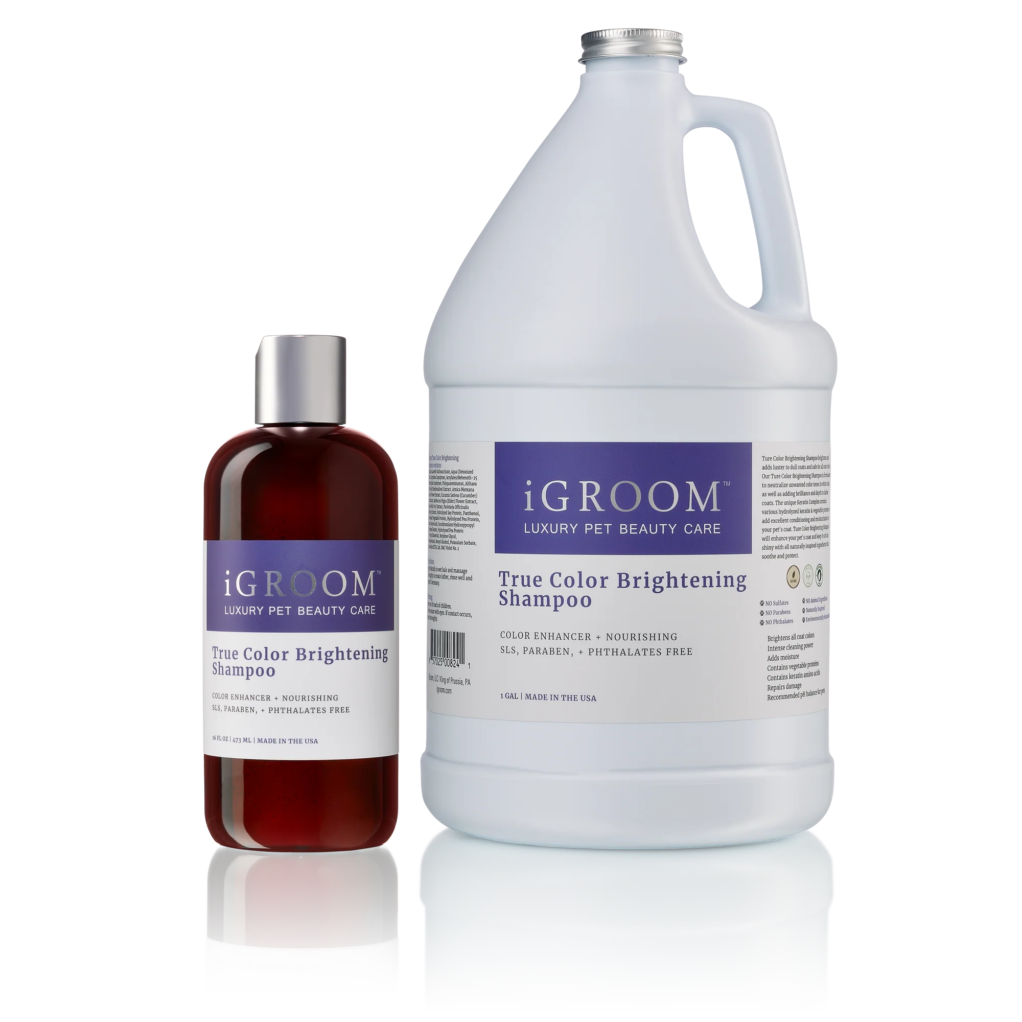 iGROOM True Color Brightening Shampoo for Dogs - Whitening & Brightening Pet Shampoo (16oz & 32oz) - Perfect for White & Light-Colored Coats - Grooming, Bath Time & Show Preparation