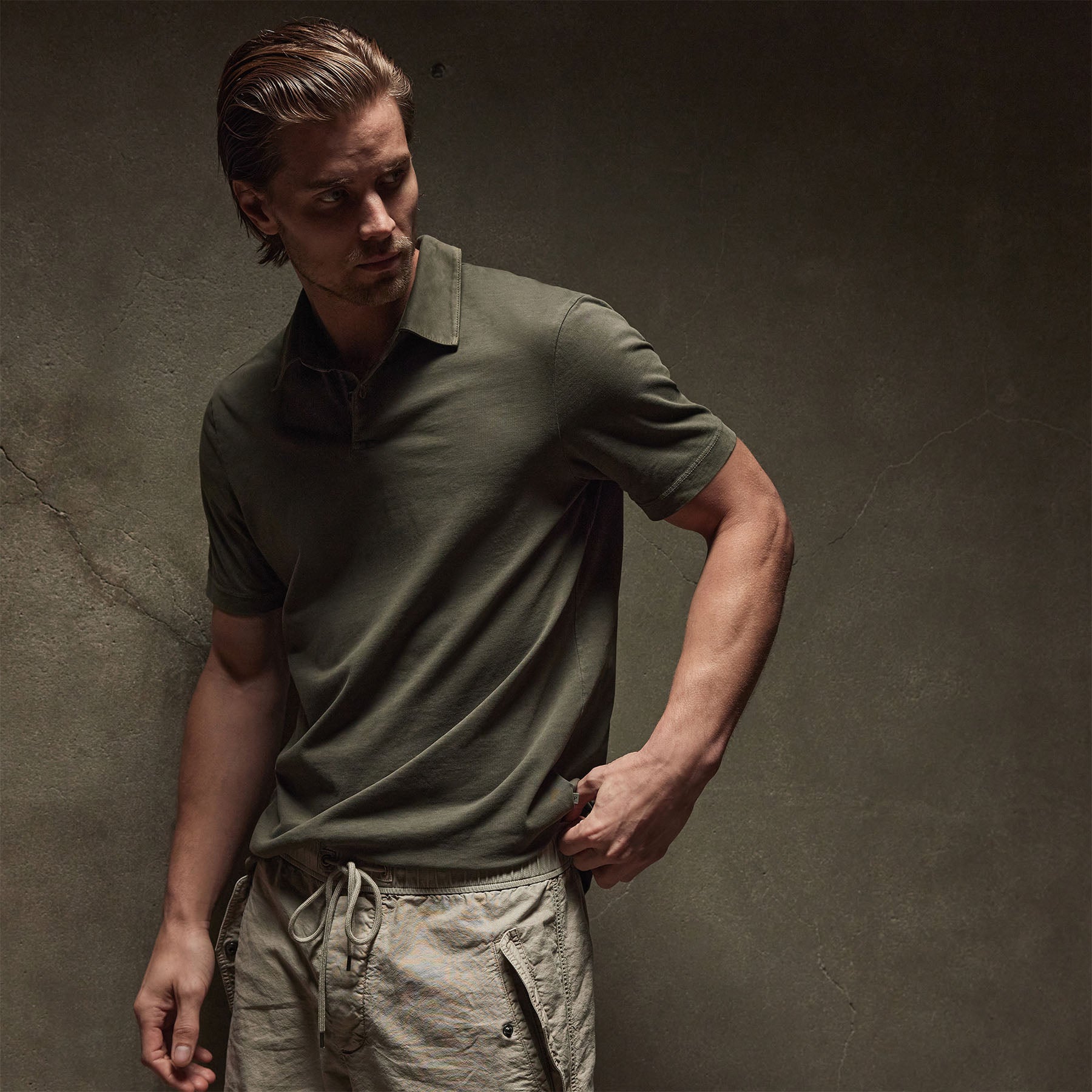 Soft Sueded Jersey Polo Shirt for Men - Platoon Pigment Dye Casual Tee | Comfortable & Stylish for Work, Golf & Everyday Wear