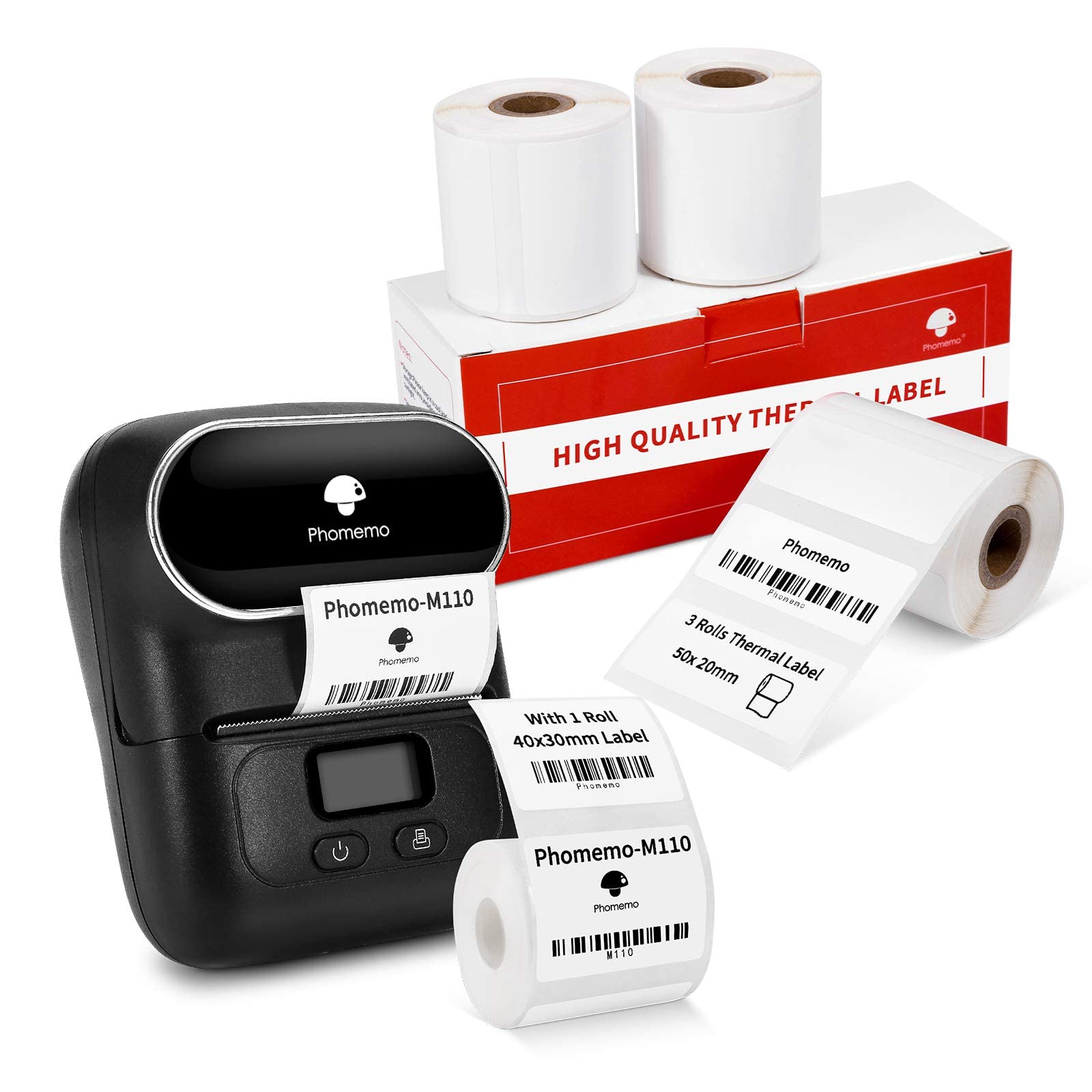 Phomemo M110 Bluetooth Label Maker Printer - 3 Rolls 1.96