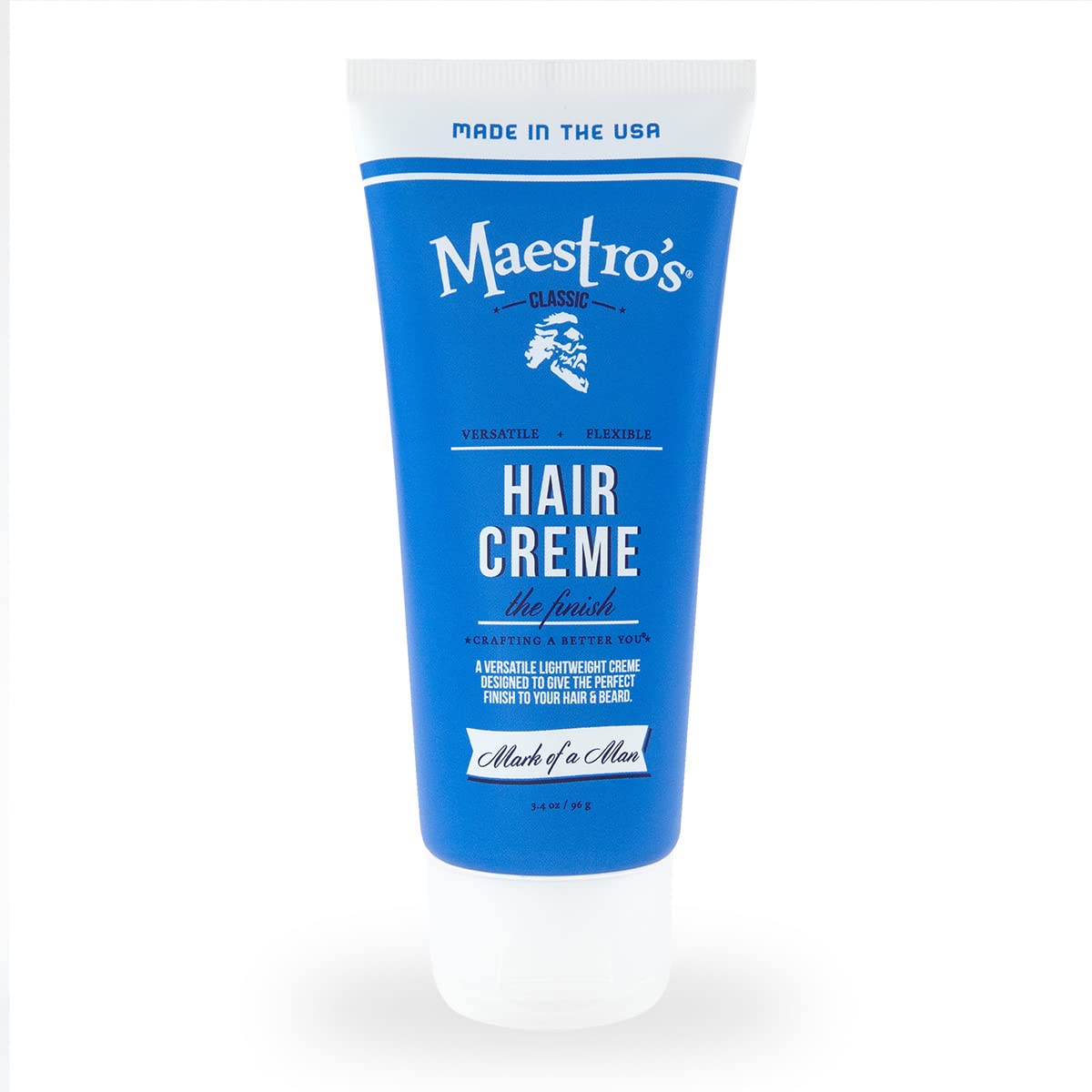 Maestro's Classic Hair Creme - Mark of a Man Blend, 3.4 oz | Styling Cream for Men with Natural Ingredients | Perfect for Daily Grooming & Professional Styling