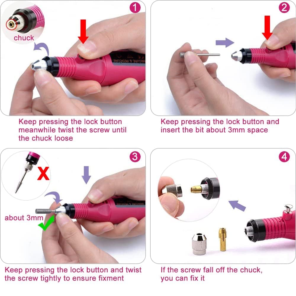 Professional Electric Nail Drill Machine 20000 RPM - Cordless Nail File for Acrylic & Gel Nails - Manicure Pedicure Kit with Multiple Bits - Perfect for Salon, Home & DIY Nail Care