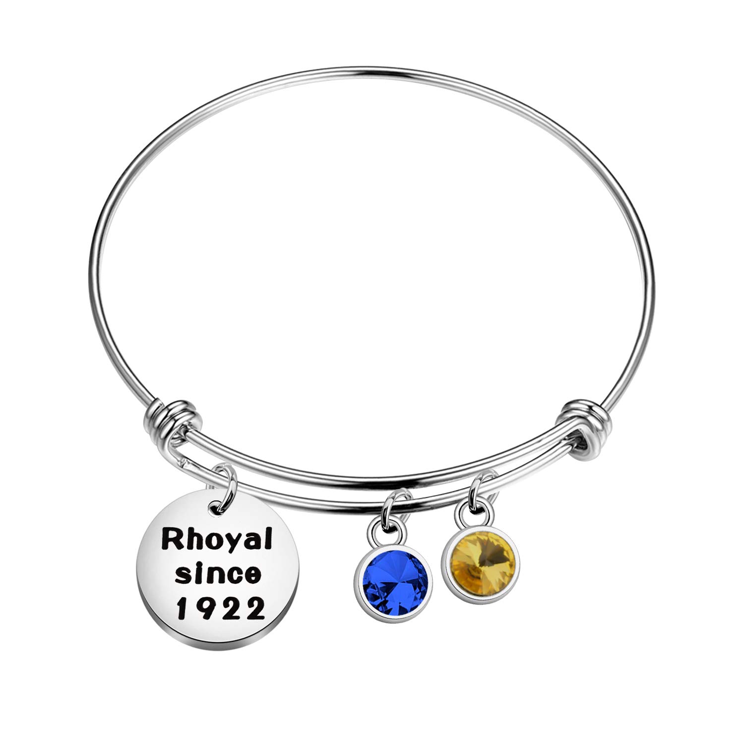 SEIRAA Sorority Charm Bracelet - Greek Letter Jewelry for Women - Royal Since 1922 - Perfect Sorority Gift for Sisters, Big/Little Reveal, Bid Day & Graduation