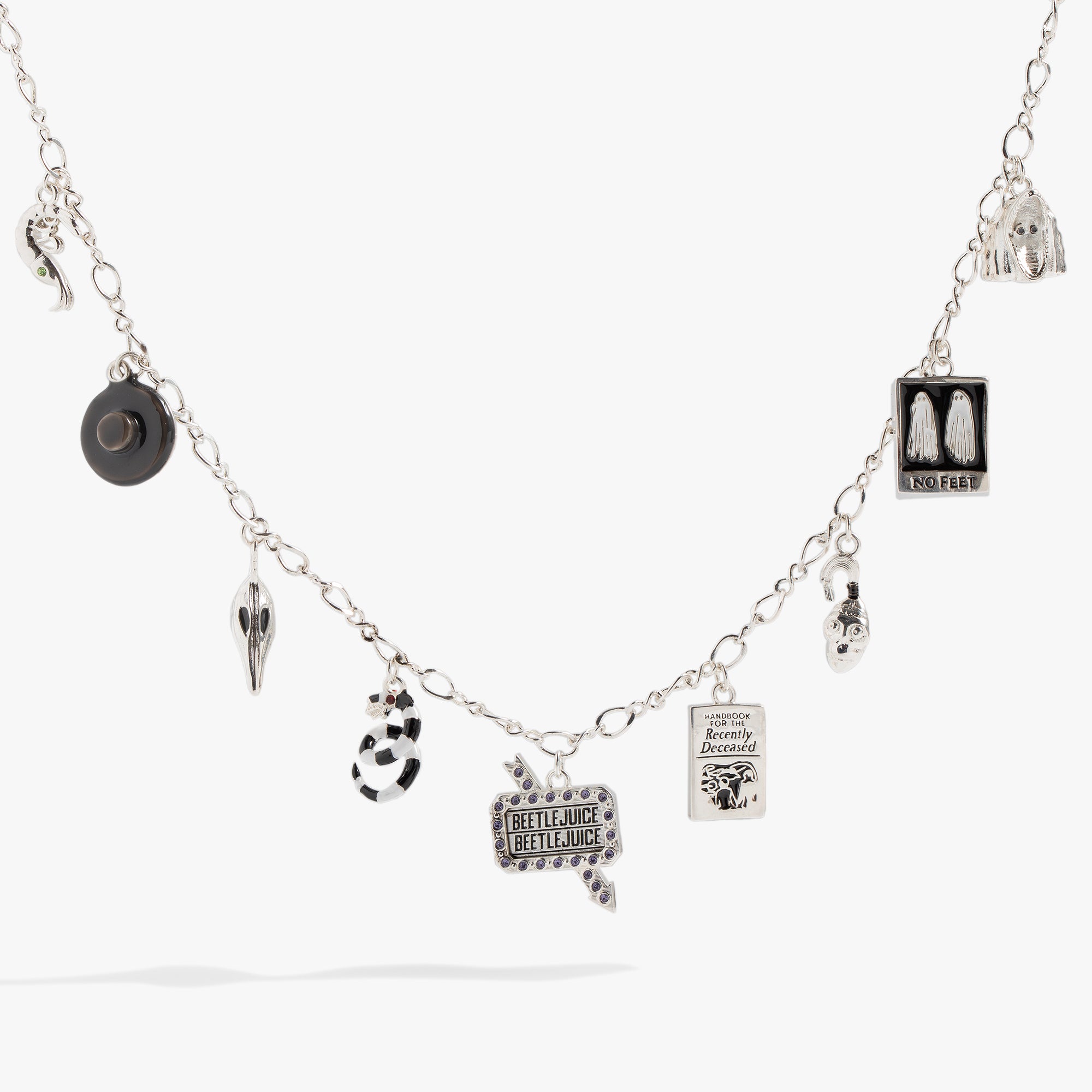 Beetlejuice® Souvenir Charm Necklace - Gothic Jewelry for Movie Fans - Perfect for Halloween Costumes, Cosplay & Tim Burton Themed Parties