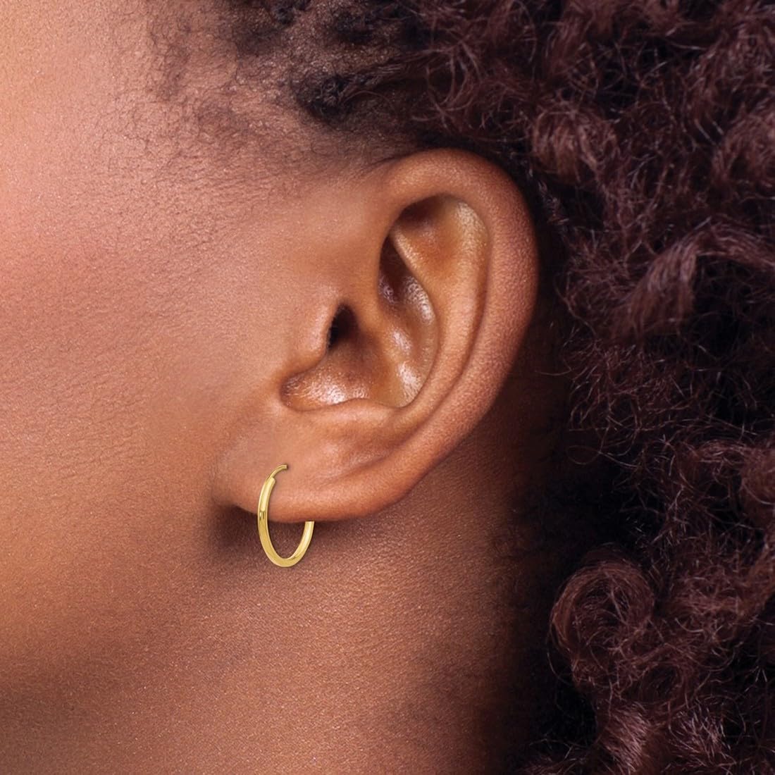 14K Gold Endless Hoop Earrings for Women - Classic Circle Hoops in 3 Sizes (Small/Medium/Large) | Hypoallergenic, Dainty Everyday Jewelry for Work, Date Night & Special Occasions