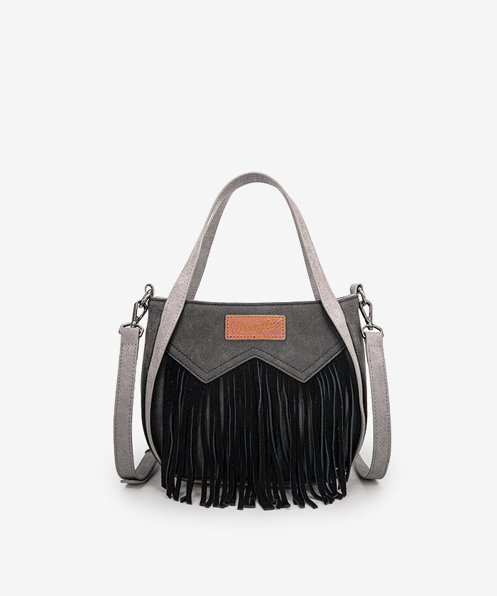 Wrangler Fringe Western Tote Bag for Women - Stylish Cowgirl Handbag with Leather Accents - Perfect for Rodeo, Music Festivals & Western Fashion Outfits