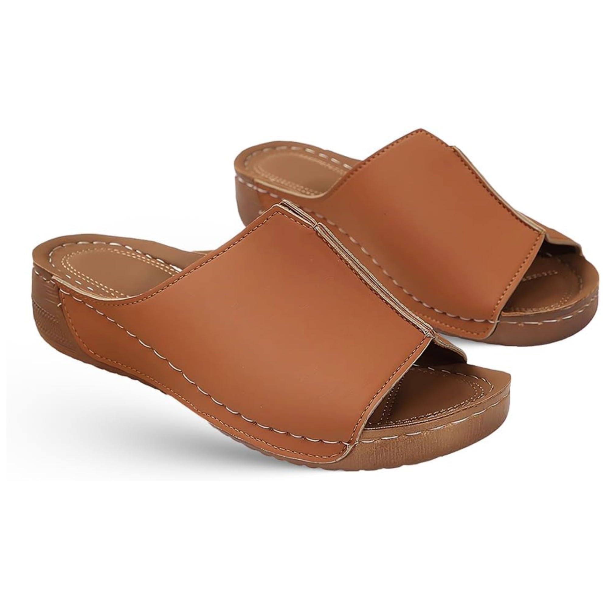 **Women's Orthopedic Sandals with Arch Support - Flat Walking Sandals for Summer 2024 - Comfortable Slides for Daily Wear, Travel & Outdoor Activities**