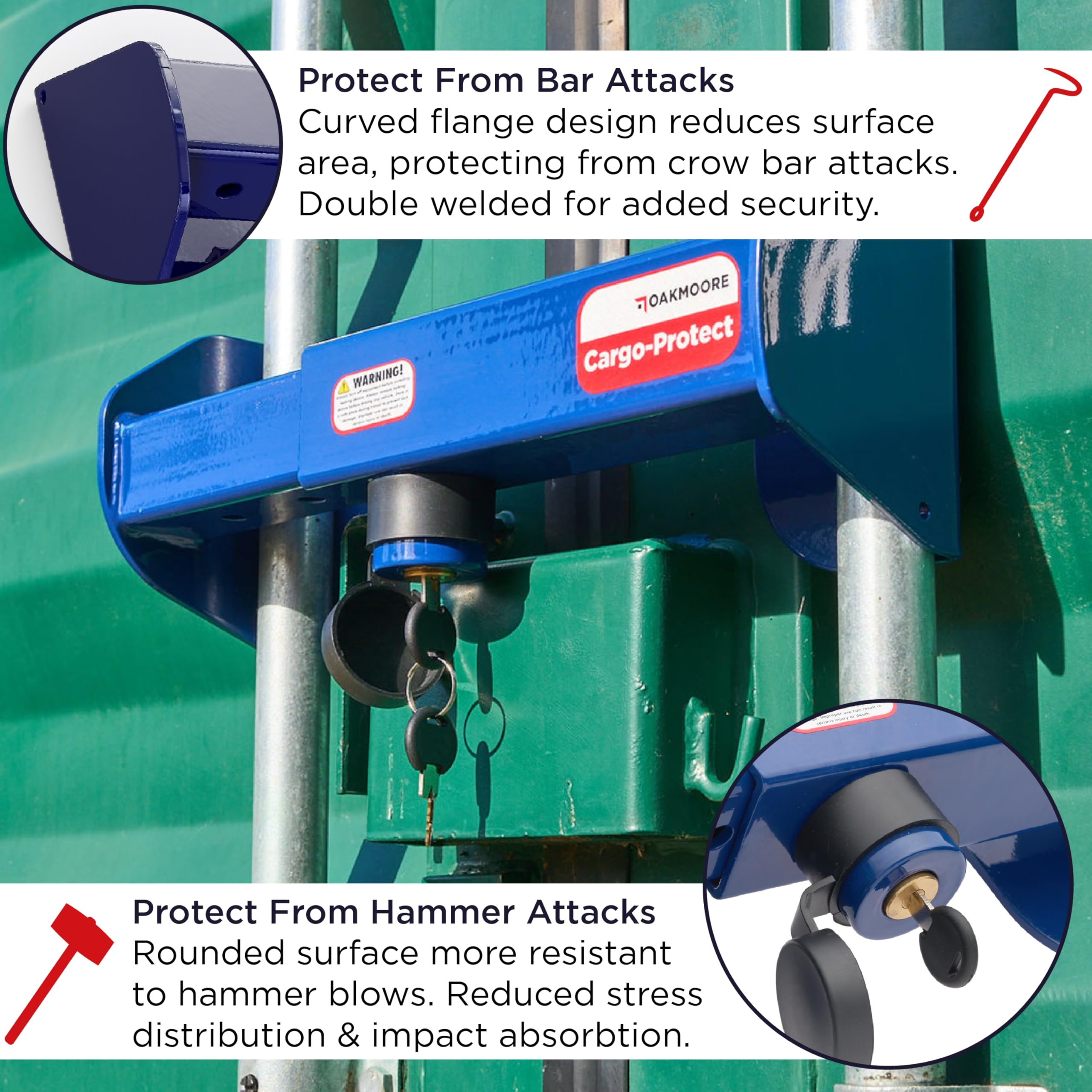 Heavy Duty Shipping Container Lock for Cargo Vans & Semi Trailers | Secure Sea & Box Trailer Door Locks with Key | Ideal for Logistics, Transport Security & Storage Protection