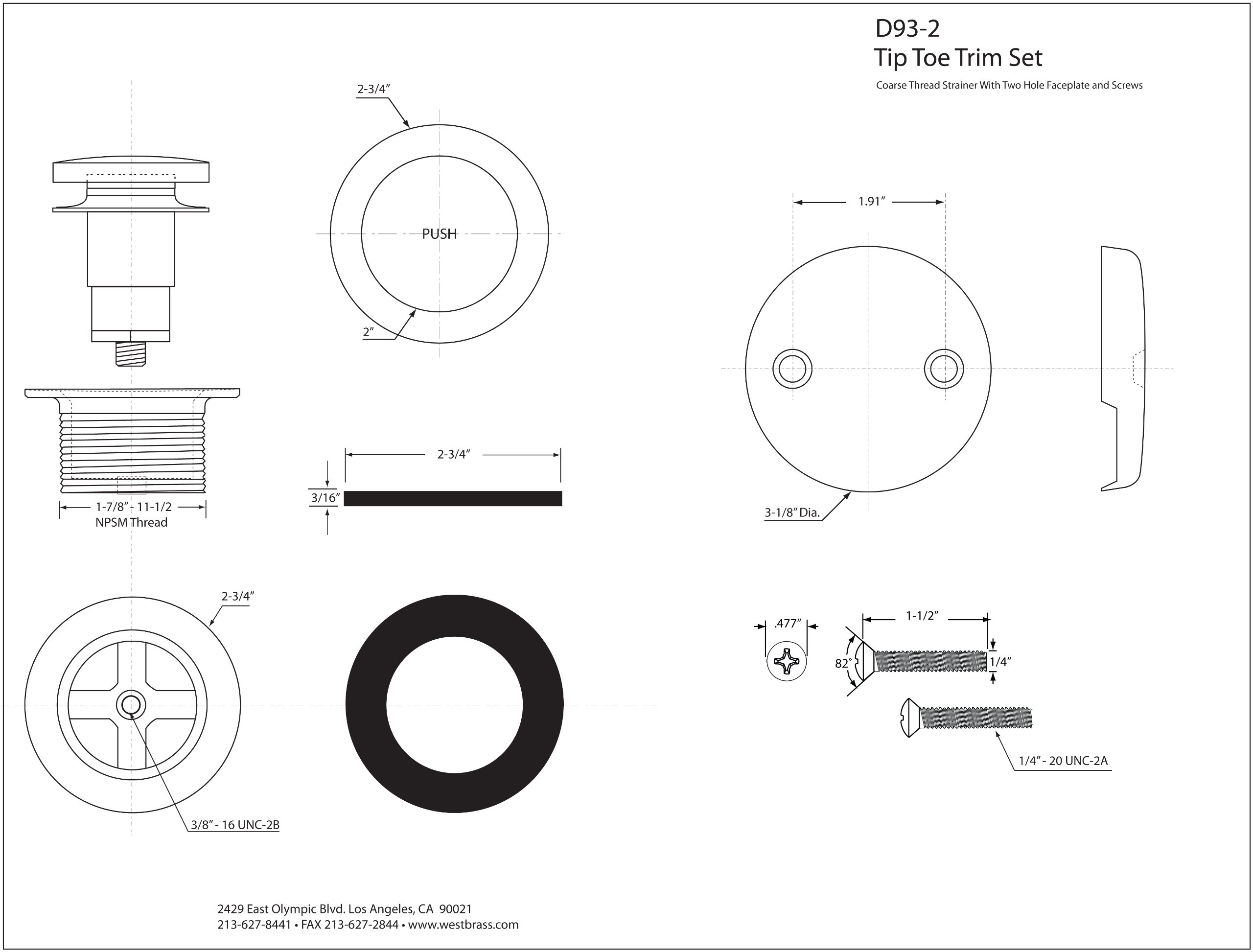 Moen T2473EPBL Genta Posi-Temp Pressure Balancing Eco-Performance Modern Tub and Shower Trim in Matte Black - Includes Valve & Westbrass Tip Toe Tub Trim Set with Two-Hole Overflow Faceplate - Perfect for Bathroom Renovation and Modern Home Decor
