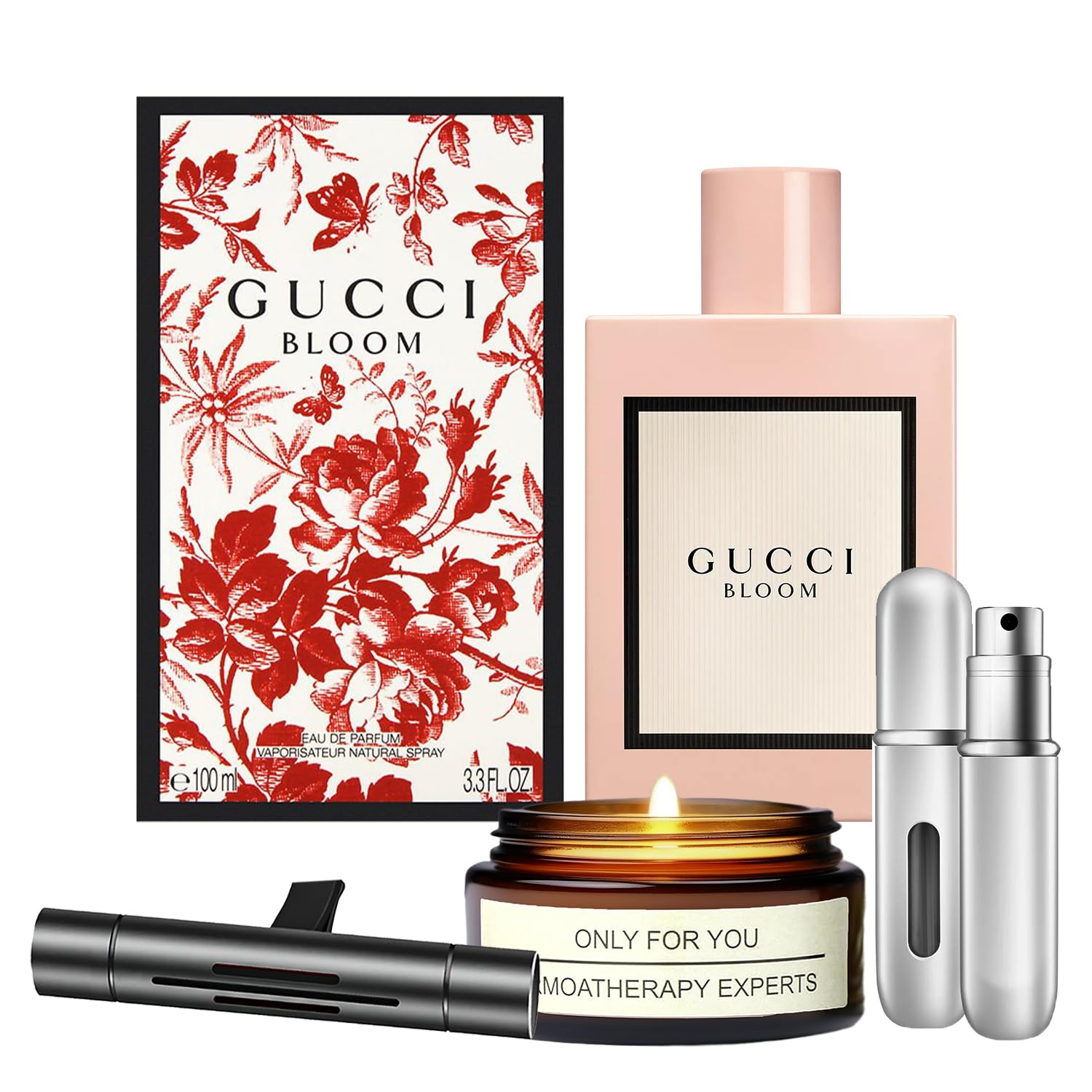 Bloom for Women - Women's Eau de Parfum Spray, 3.3 Oz Gift Set with Lavender Soy Candle, Car Air Fresheners & Travel Perfume Atomizer - Perfect for Gifts, Travel & Home Fragrance