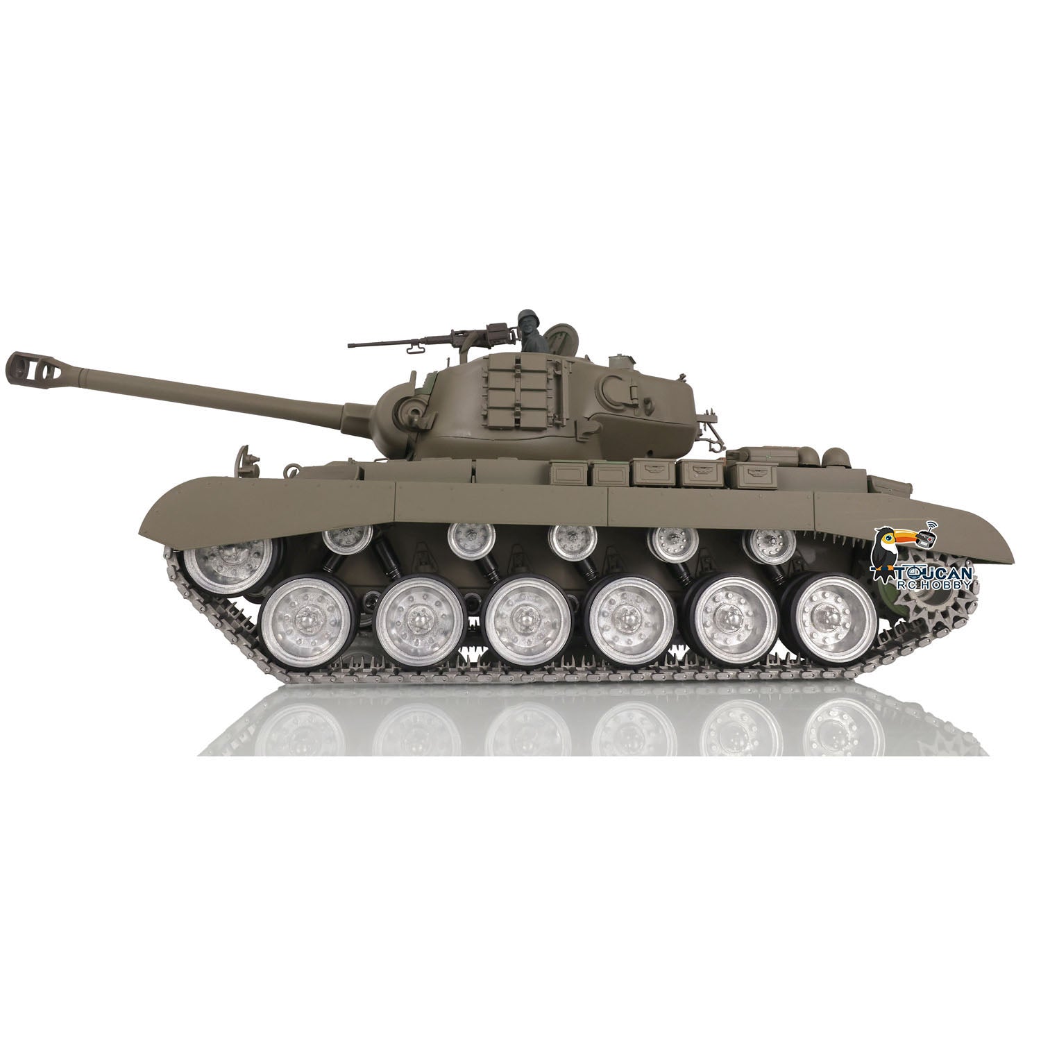 Henglong 1/16 Scale 7.0 Customized M26 Pershing RTR RC Tank with 360° Rotating Turret, Metal Tracks & Smoke Effect - Ready-to-Run Remote Control Military Vehicle for Collectors & Battle Simulation