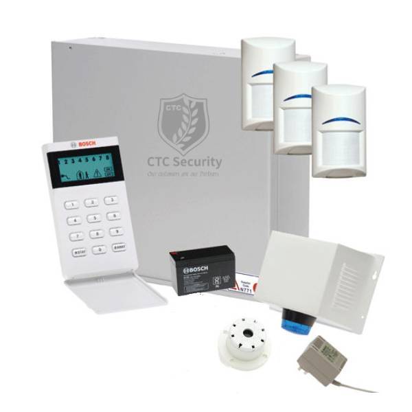Bosch Solution 2000 Wireless Home Security Alarm System with 3 x Gen 2 PIR Motion Detectors + Icon Codepad - Protect Your House & Business 24/7