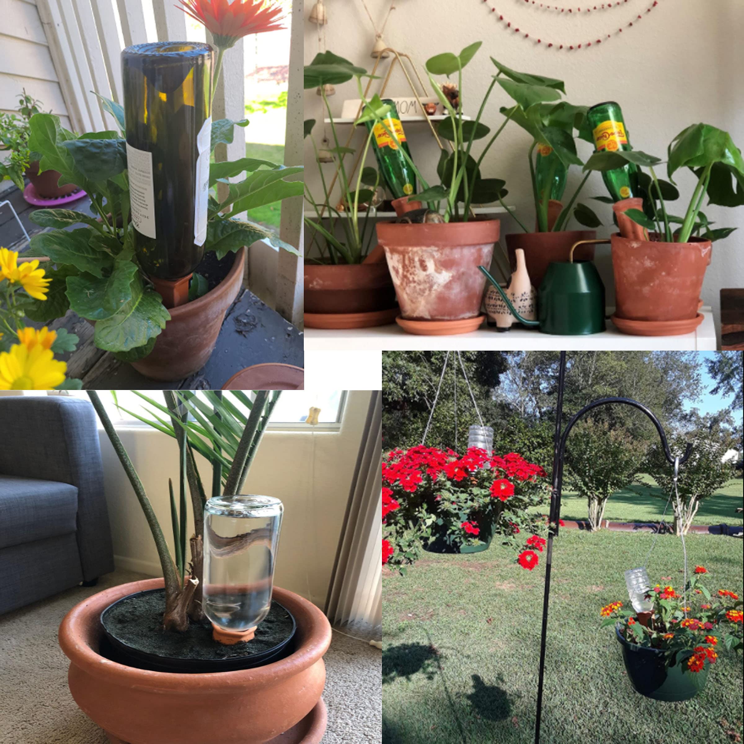 Automatic Plant Watering Device - Slow Release Clay Watering Spikes for Indoor & Outdoor Plants | Holiday Wine Bottle Drip Irrigation System | Perfect for Vacation Care, Potted Plants & Garden Use (10 Pack, Includes PVC Label & Free Gift)