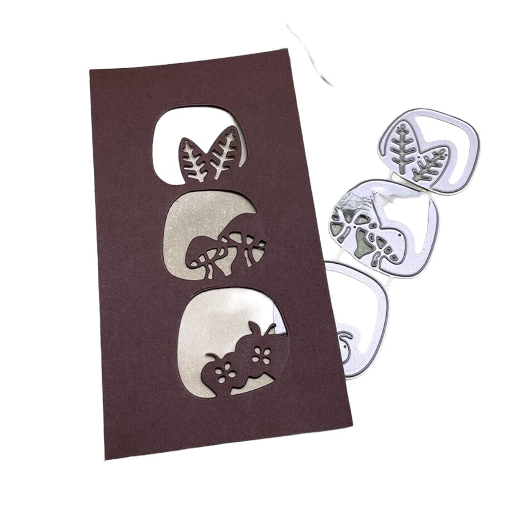 Mushroom Apple Leaf Metal Cutting Dies - DIY Scrapbooking Stencils, Embossing Templates for Card Making, Home Decor & Handcraft Projects - Perfect for Journals, Albums, and Gift Packaging