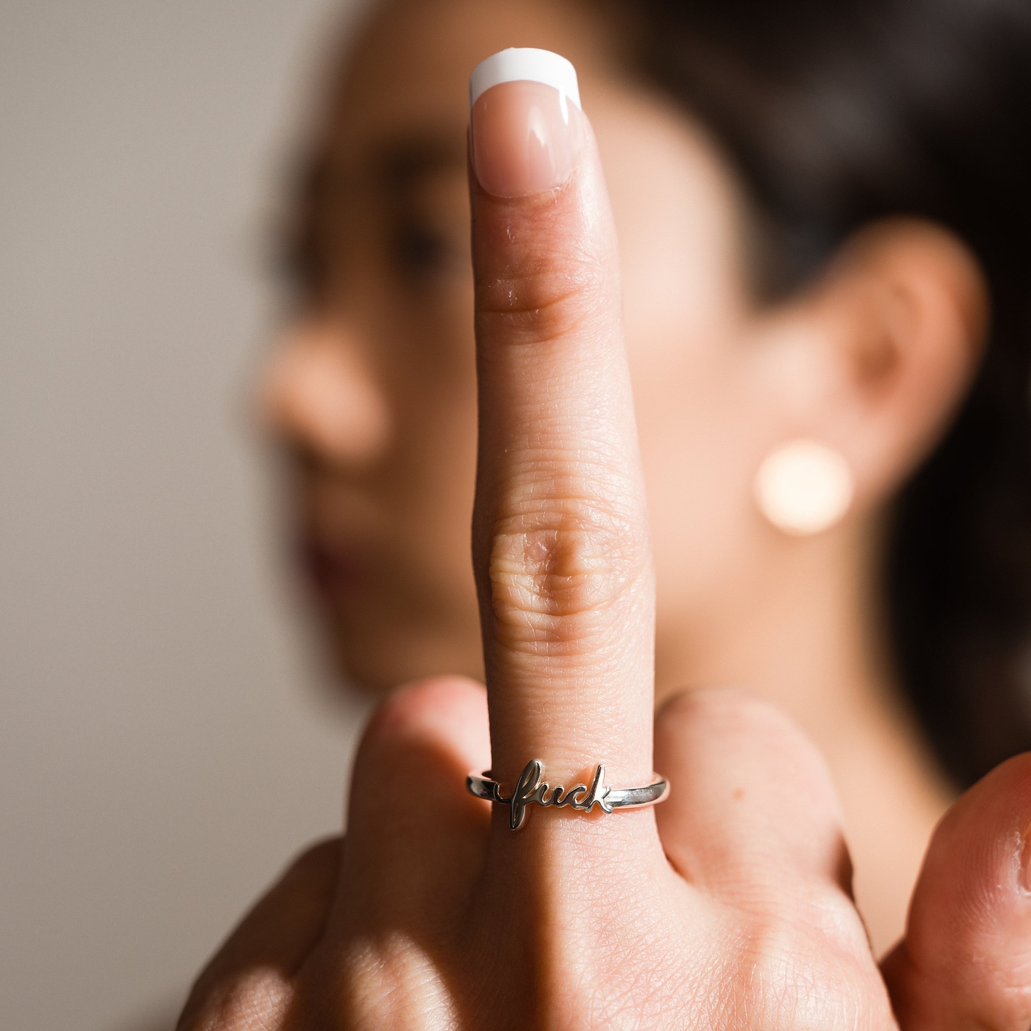 Fuck Script Ring - Edgy Gothic Punk Jewelry for Men & Women - Perfect for Rebellious Fashion, Biker Style & Alternative Outfits