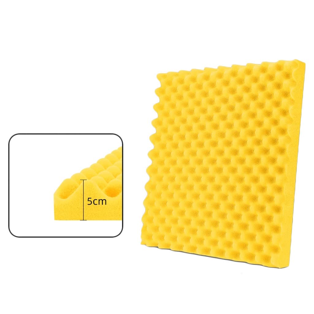 BBGS Acoustic Foam Panels - Professional Studio Soundproofing Wall Tiles for Noise Reduction, Sound Insulation & Home Theater Decoration (Yellow) | Perfect for Music Studios, Home Theaters, Podcast Rooms & Office Soundproofing