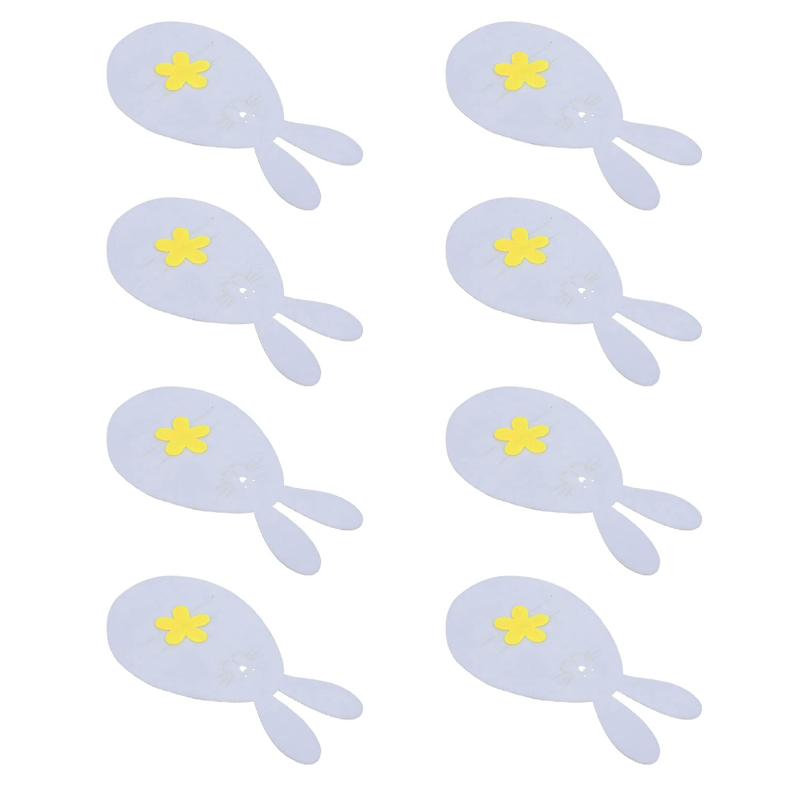 8Pcs Easter Bunny Cutlery Storage Bags - Silverware Organizer for Spring Holiday Party, Flatware Pouches for Teaspoon Utensils (Yellow) | Perfect for Easter Brunch, Baby Shower & Spring Wedding Table Settings