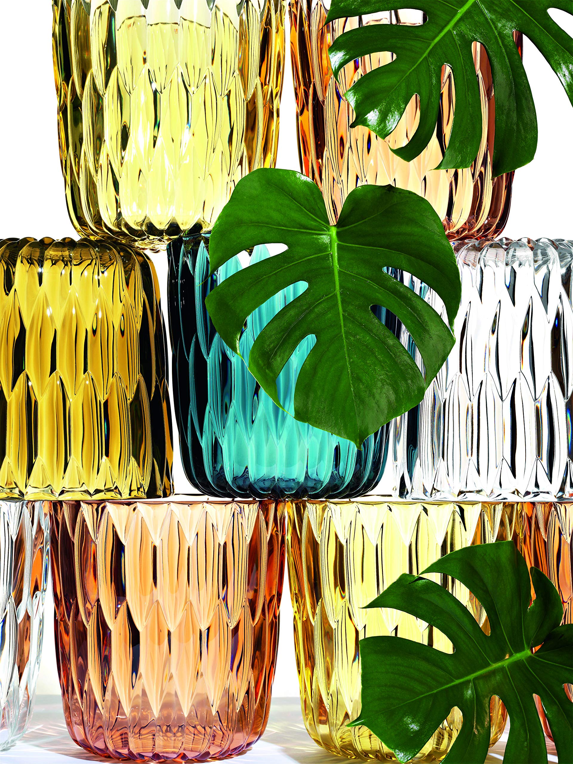 Kartell Jelly Vase by Patricia Urquiola - Set of 2 Modern Transparent Smoke Glass Vases for Home Decor, Wedding Centerpieces & Luxury Gift Giving