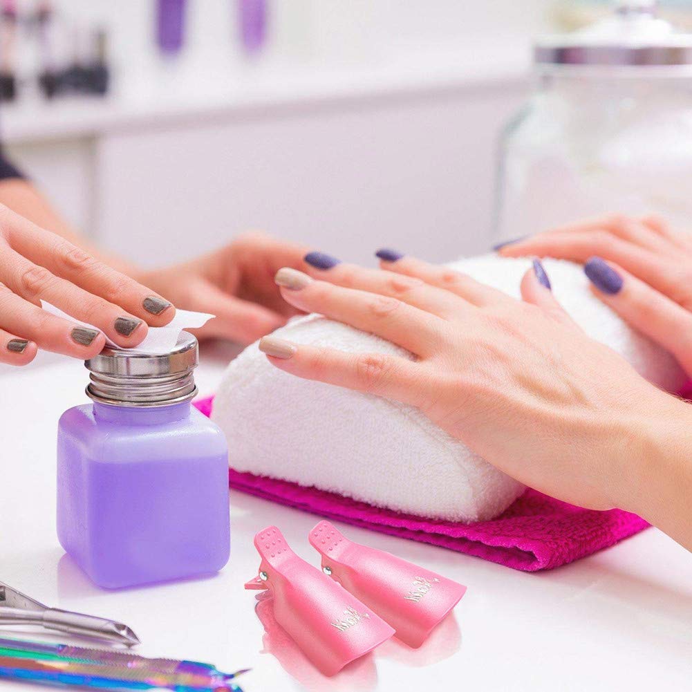 10 Pcs Purple Plastic Nail Clip UV Gel Polish Remover Wraps - Soak Off Nail Art Caps for Professional & Home Manicure - Perfect for Salon, DIY Nail Care & Gel Removal