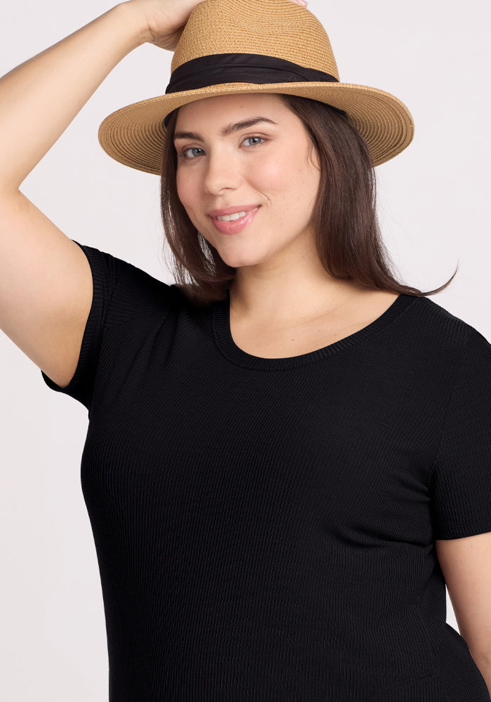 Harlowe Ribbed Dress for Women - Slim Fit Stretchy Bodycon Mini Dress in Black | Perfect for Night Out, Party, and Casual Wear