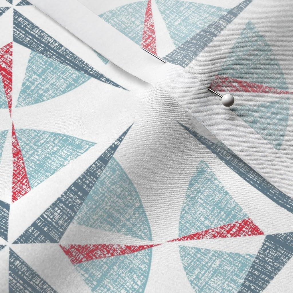 Art Deco Ocean Sea Printed Satin Fabric by The Yard - Premium Sewing Material for Lining, Apparel, Fashion, Blankets & Home Decor - Perfect for DIY Projects, Upholstery & Crafting