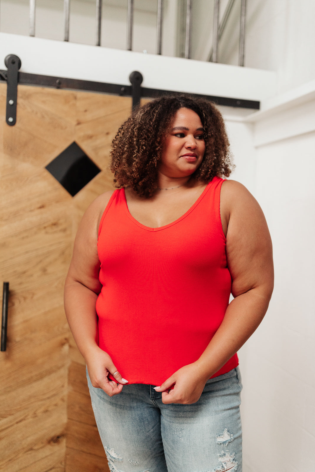 Stay Easy Tank Top in Cherry Red - Soft & Comfortable Women's Casual Shirt for Everyday Wear, Lounge, and Summer Outfits