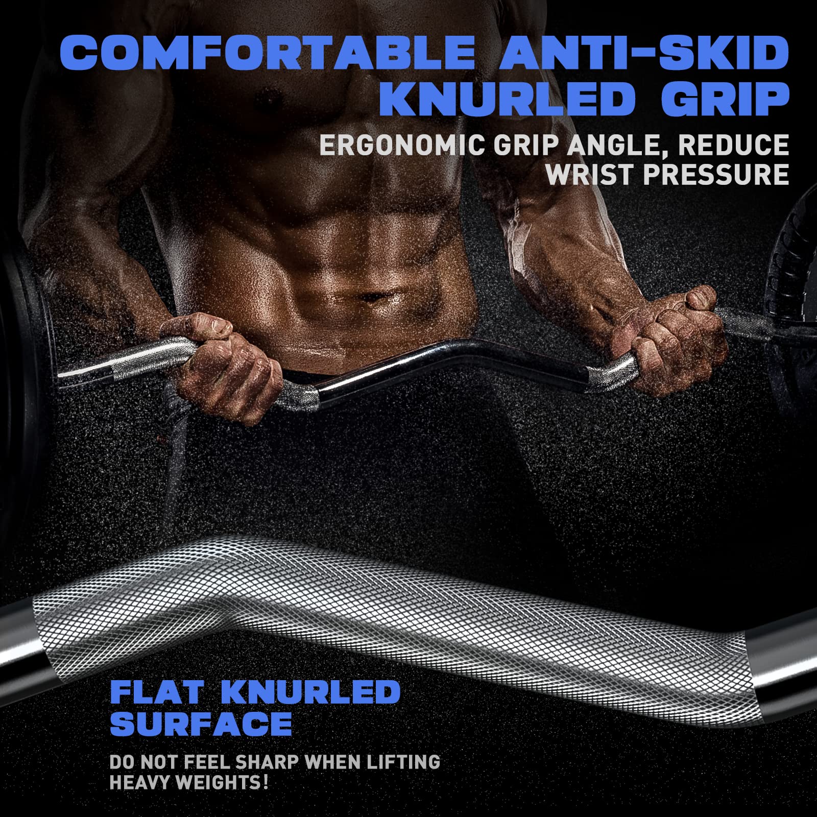 Olympic EZ Curl Barbell Bar 47