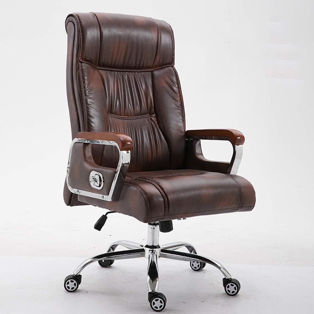 Ergonomic Office Desk Chair - Adjustable Reclining Computer Chair with Leather Backrest, Swivel & Lift Function for Home, Business & Study - Perfect for Executives, Staff & Remote Work (Black)
