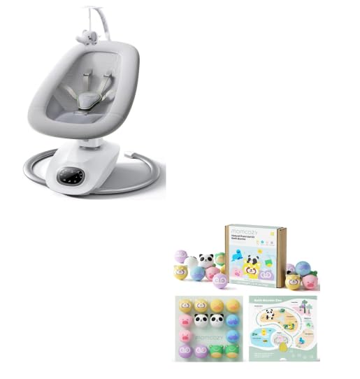 Momcozy Baby Swing - Portable Infant Rocker with Adjustable Speeds & Soothing Music | Bath Bombs for Kids - Fun & Safe Bath Time with Natural Ingredients | Perfect for Newborns, Toddlers & Relaxing Parenting Moments