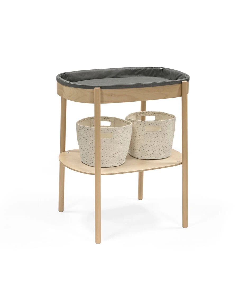 Stokke Sleepi V3 Changing Table Shelf Basket - Grey | Baby Nursery Organizer for Diapers & Essentials | Perfect for Newborn Care & Toddler Storage