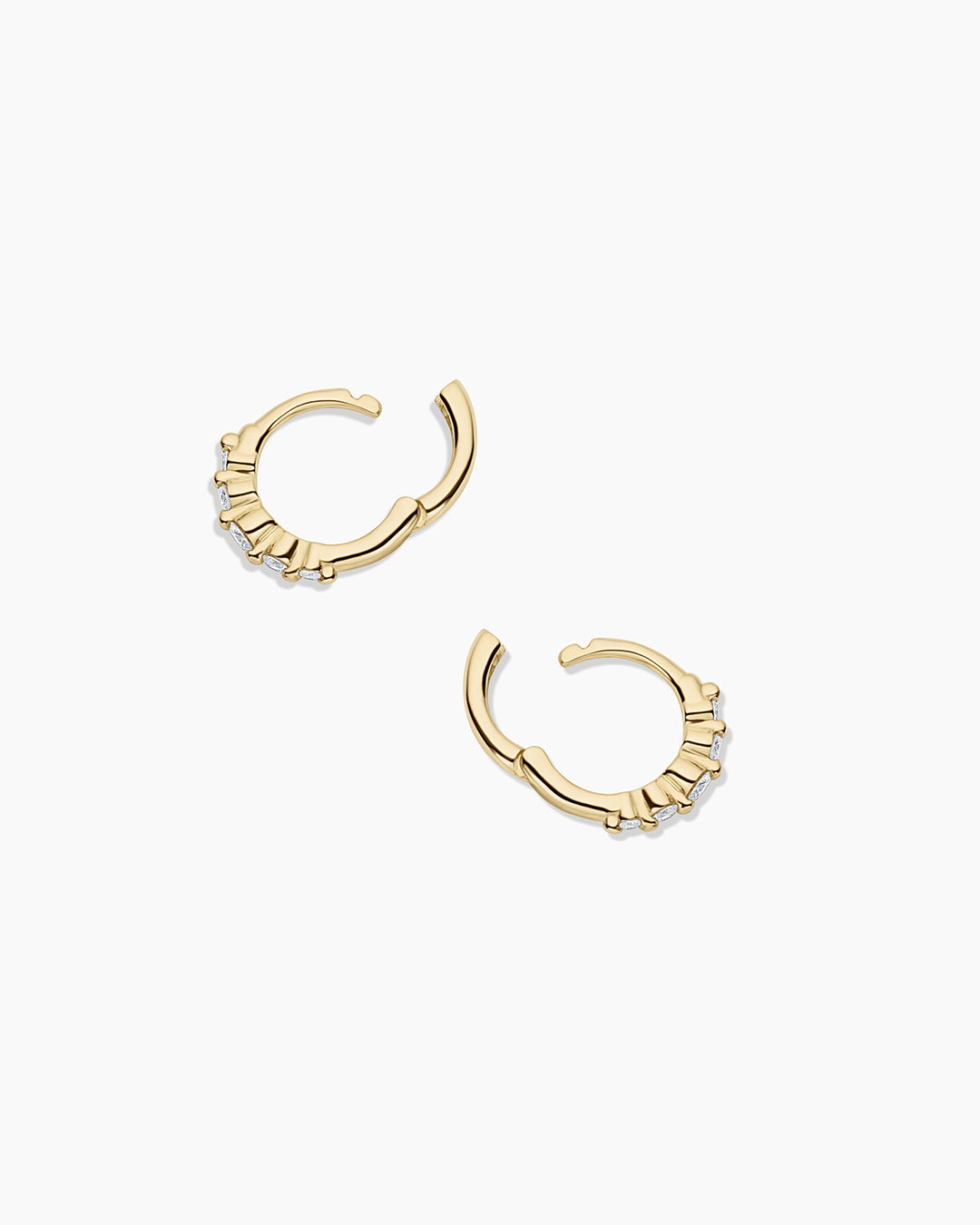 Elle Diamond Row Huggie Earrings - Elegant & Dainty Stud Earrings for Women | Perfect for Parties, Weddings & Everyday Wear