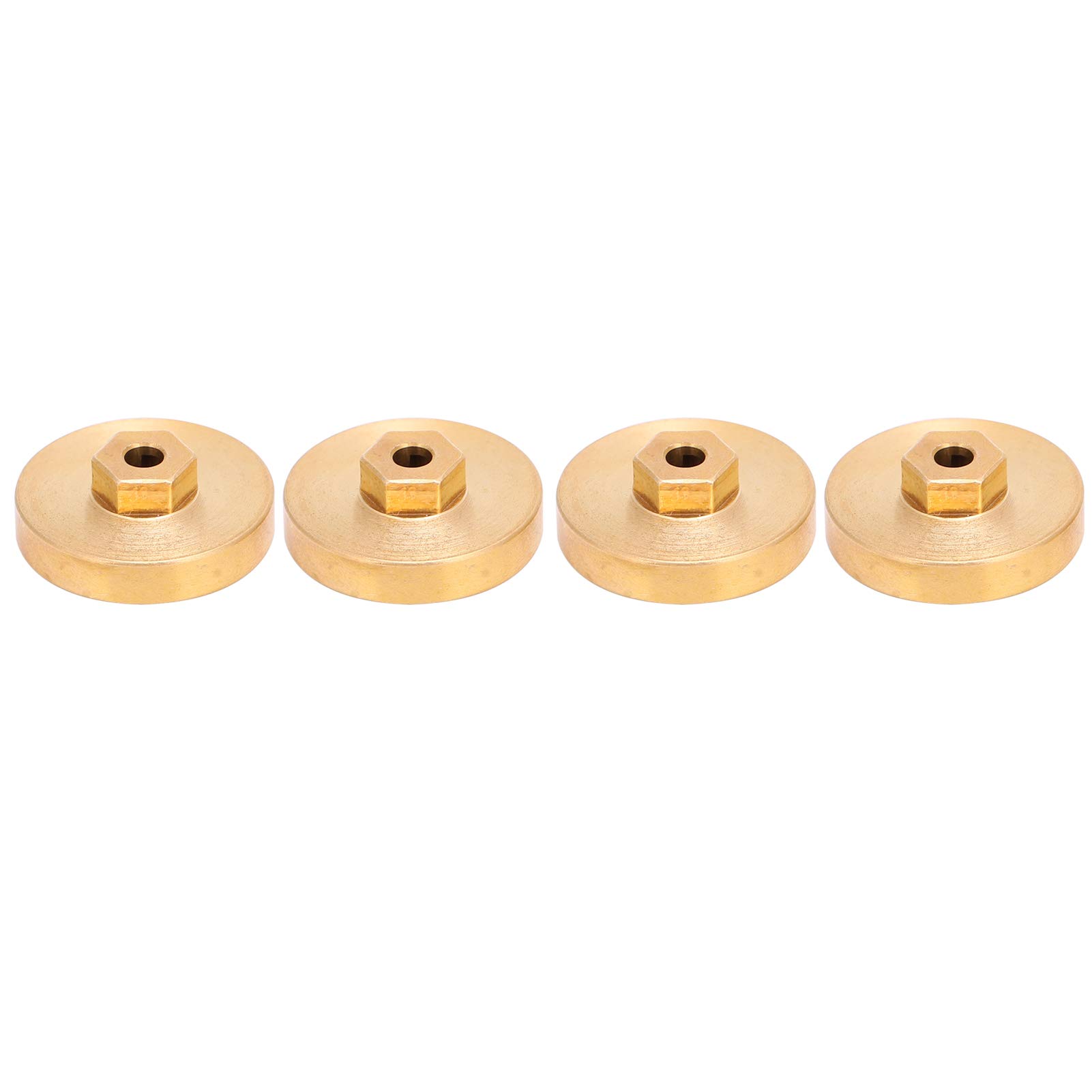 Fybida 4Pcs RC Brass Wheel Hub Counterweight Combiner for Axial SCX24 90081 - 1/24 Scale Simulation RC Car Parts - Perfect for Off-Road Crawling & Realistic Performance Upgrades