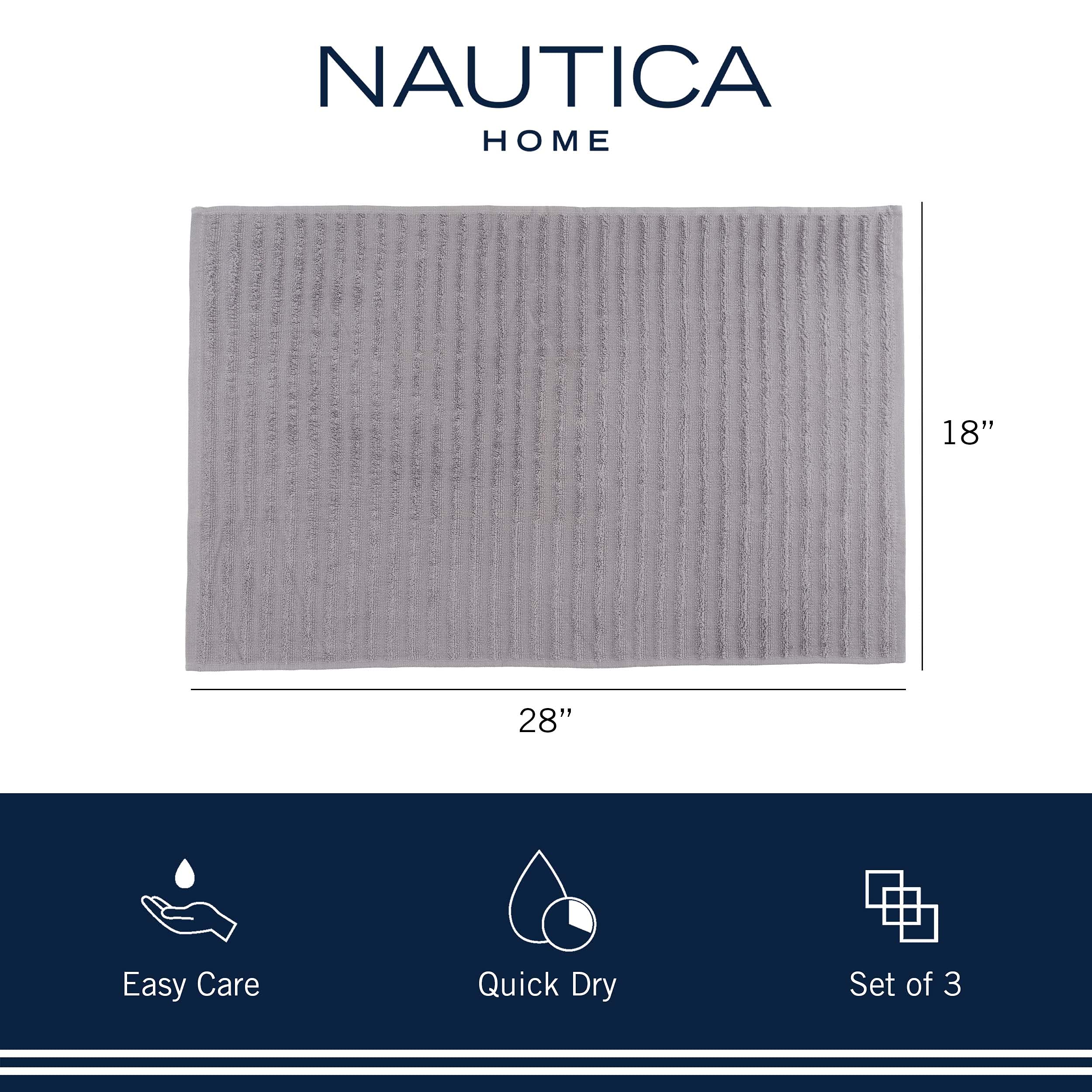 Nautica 100% Cotton Kitchen Towels Set of 3 | 18