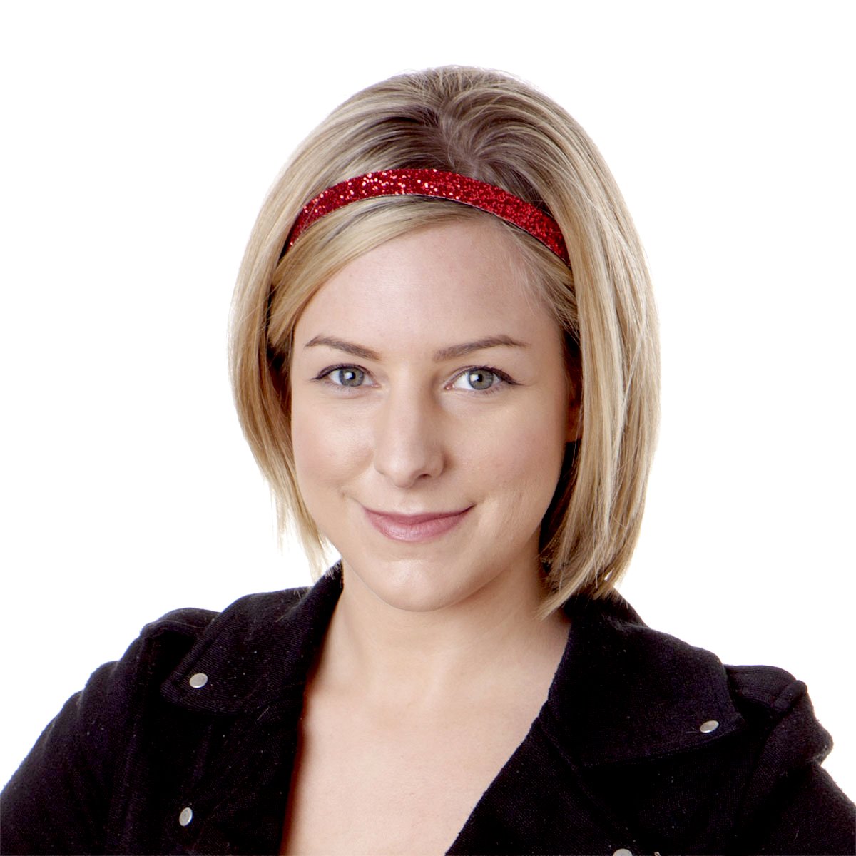 Hipsy 3 Pack No Slip Adjustable Red Glitter Cheerleading Headbands for Girls & Teens - Perfect for Cheerleading, Dance, Sports, and School Spirit Events