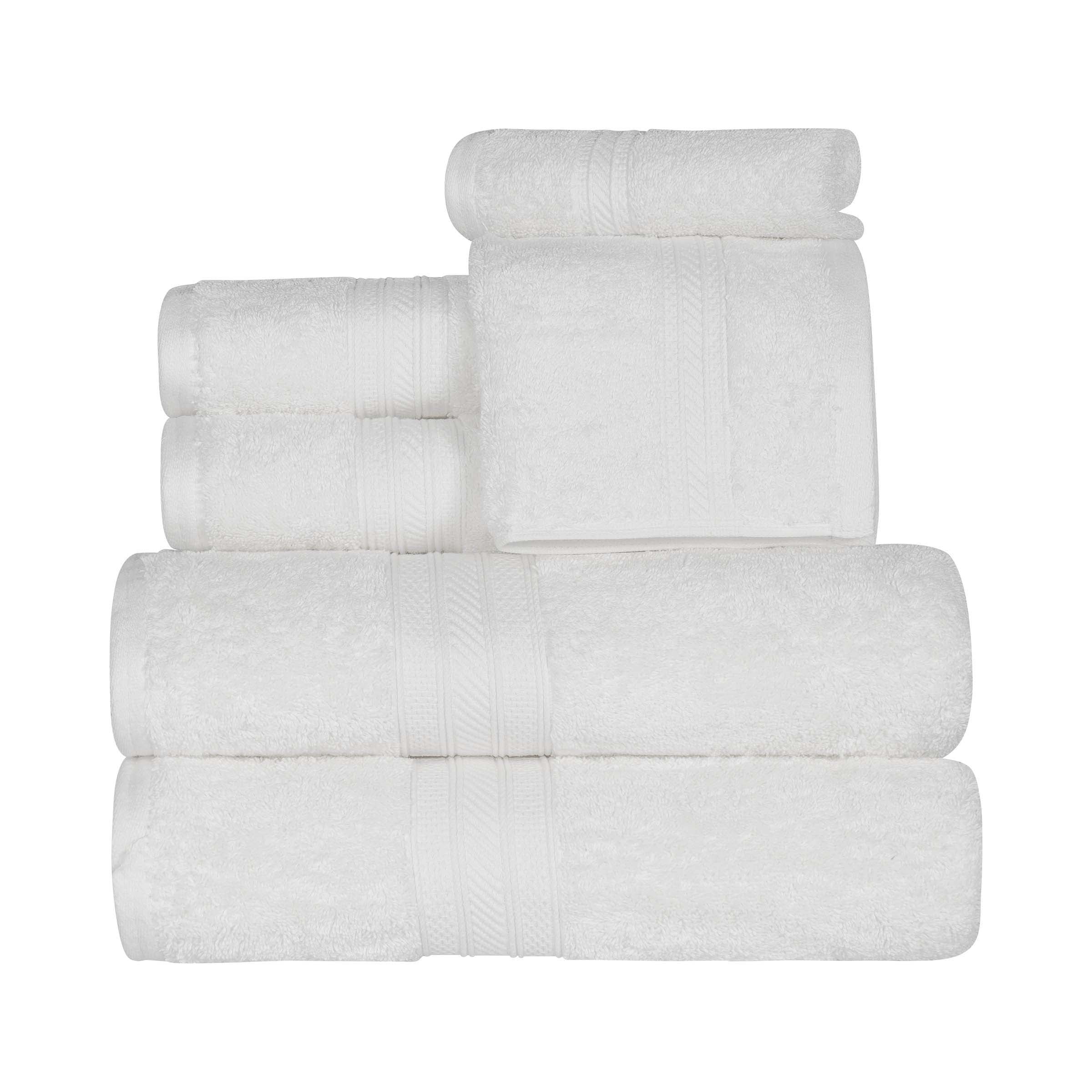 Premium Atlas Cotton Plush Heavyweight Luxury 6-Piece Bath Towel Set - Ultra Soft & Absorbent for Spa, Hotel & Home Bathroom Use