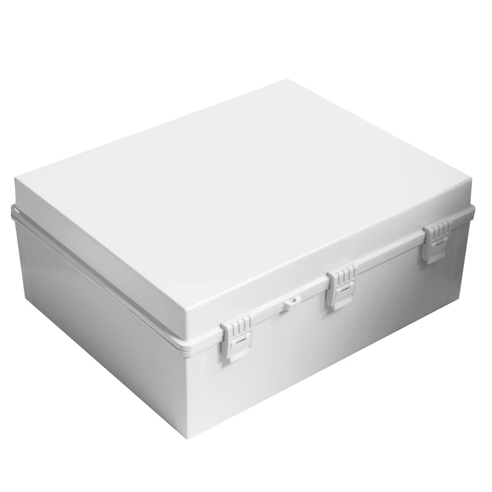 19.69 x 15.75 x 7.87 Inch Large Waterproof Outdoor Electrical Junction Box - Heavy Duty Plastic Enclosure with Cover for Electronics | Dustproof & Weatherproof Housing for Industrial, Solar Panel & Home Electrical Projects