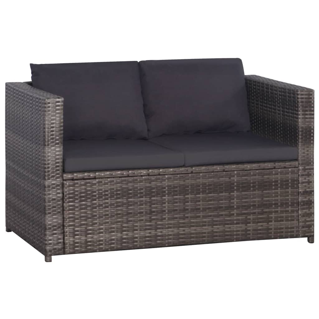 Premium Poly Rattan Outdoor Bistro Set with Cushions - Lightweight & Weather-Resistant Patio Furniture for Garden, Terrace, Balcony - Gray - Perfect for Relaxing, Entertaining Guests & Outdoor Dining