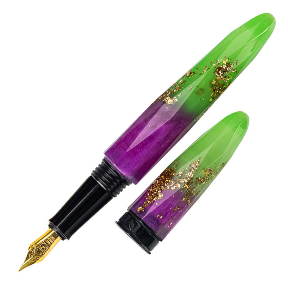 Benu Briolette Fountain Pen - Luminous Neon Ink, Elegant Writing Instrument for Professionals & Students - Perfect for Note Taking, Journaling & Calligraphy