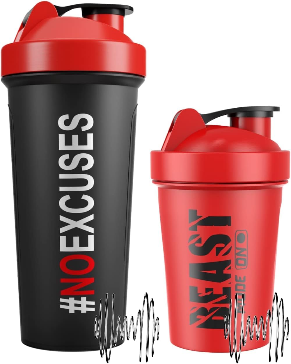 5-Pack Motivational Protein Shaker Bottles for Workouts - BPA-Free Blender Cups for Protein Shakes, Smoothies & Meal Replacement Drinks - Dishwasher Safe Gym Water Bottles (BrightBlend) - Perfect for Post-Workout Recovery & On-The-Go Nutrition
