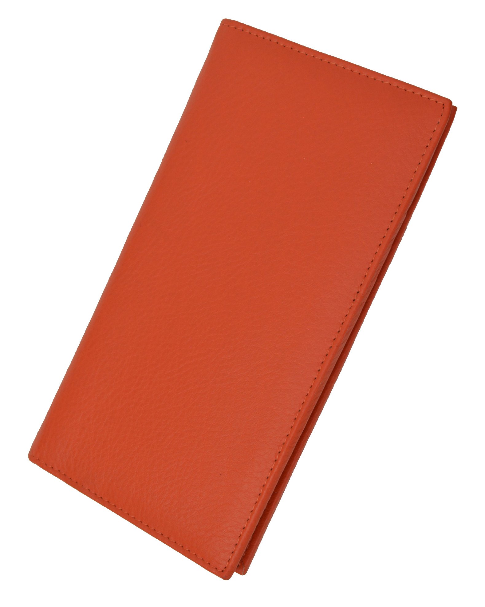 Marshal Brand Premium Leather Checkbook Wallet - ID & Credit Card Holder Organizer (Orange) - Perfect for Business, Travel & Everyday Use
