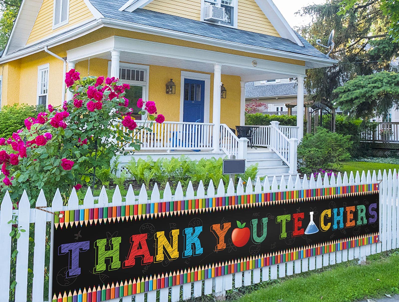 Teachers Appreciation Banner - Photo Booth Backdrop for Classroom & Outdoor Decor