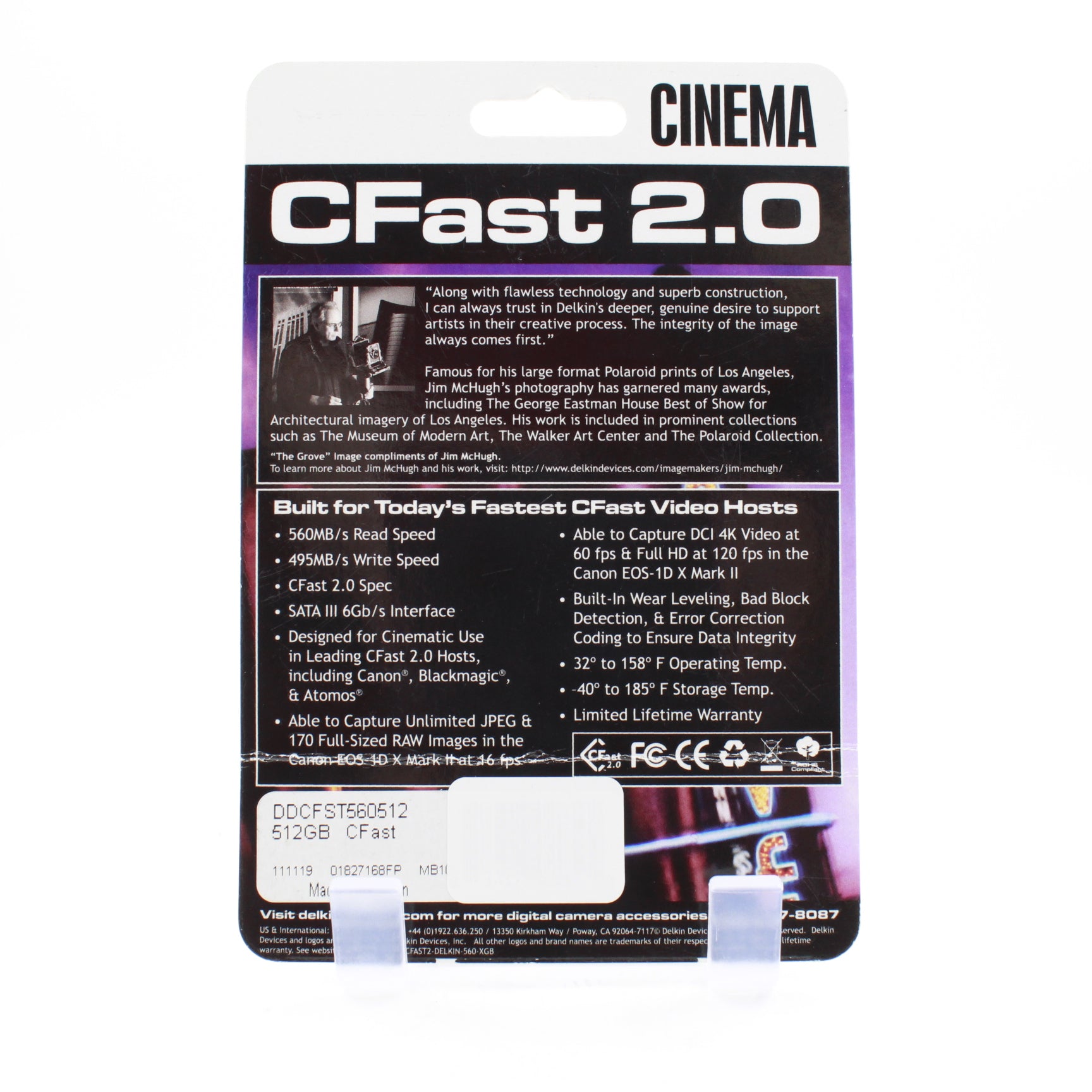Open Box Excellent Condition Delkin Devices CFast 2.0 Cinema Memory Card 512GB - High-Speed Storage for Professional Cameras, 4K Video Recording & Photography