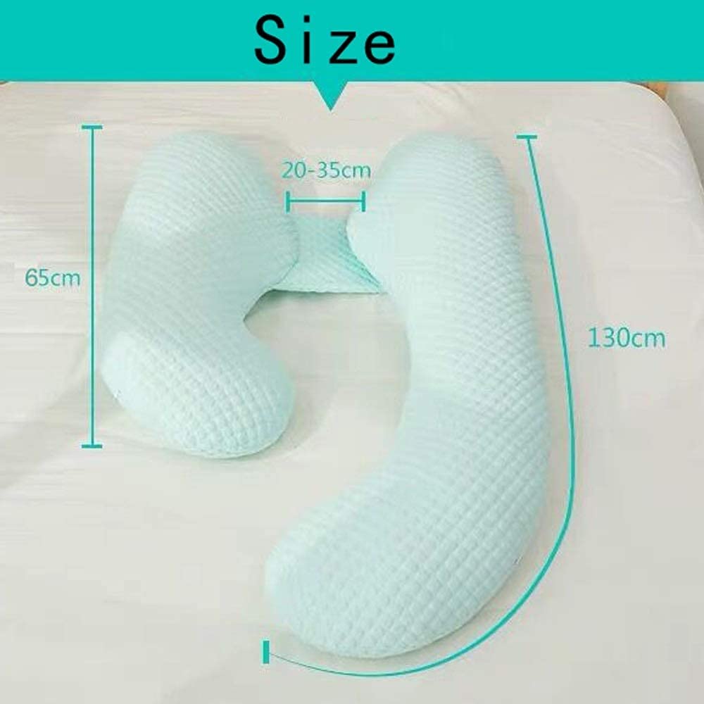 Blue U-Shaped Maternity Pillow for Pregnancy Support - Full Body Pillow with Removable Washable Cover for Back Pain & Muscle Relief | Perfect for Sleeping, Nursing & Comfort During Pregnancy