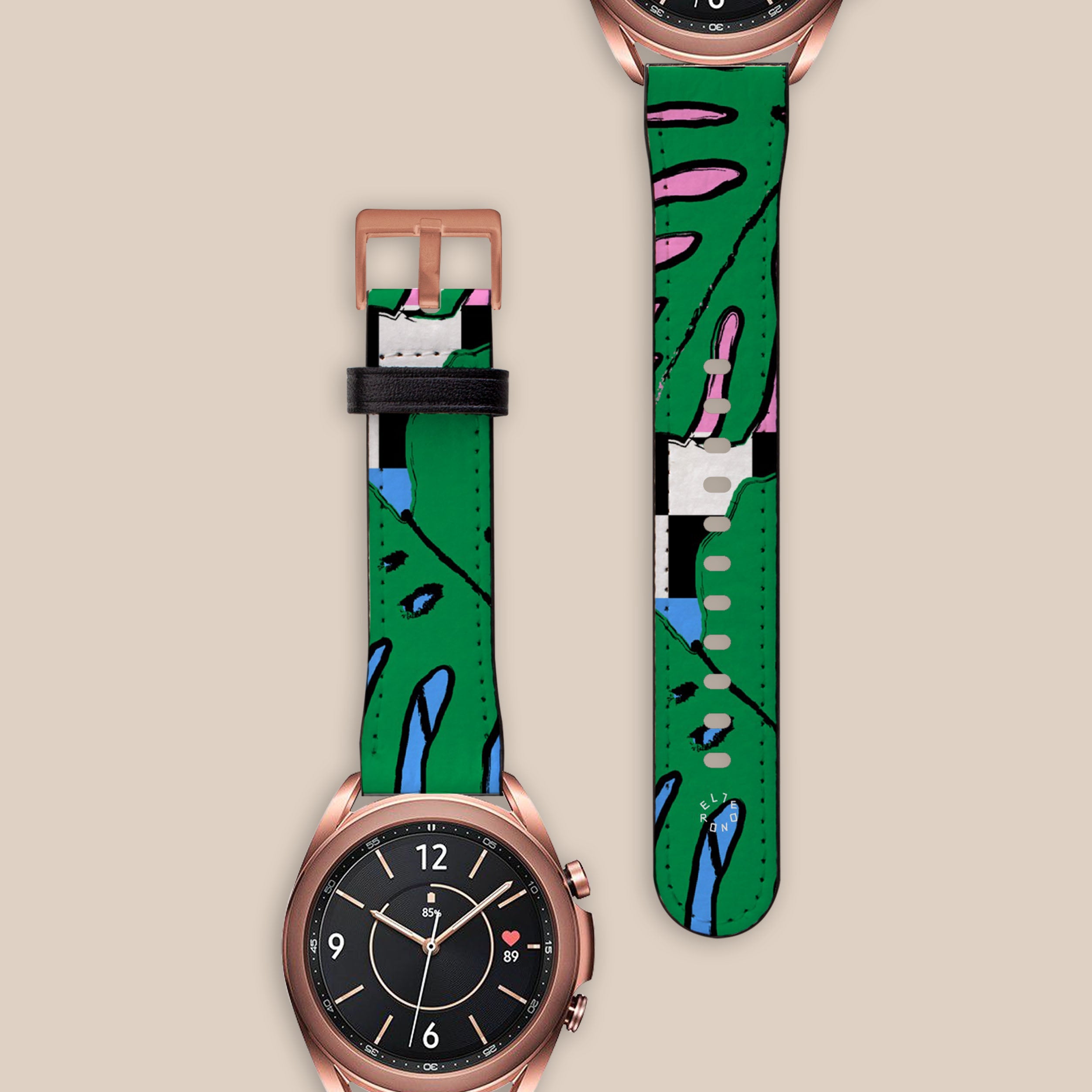 Tropical Leaves Galaxy Watch Band for Samsung Galaxy Watch 4/5/6 - Stylish Durable Silicone Replacement Strap - Perfect for Workouts, Outdoor Activities & Everyday Wear