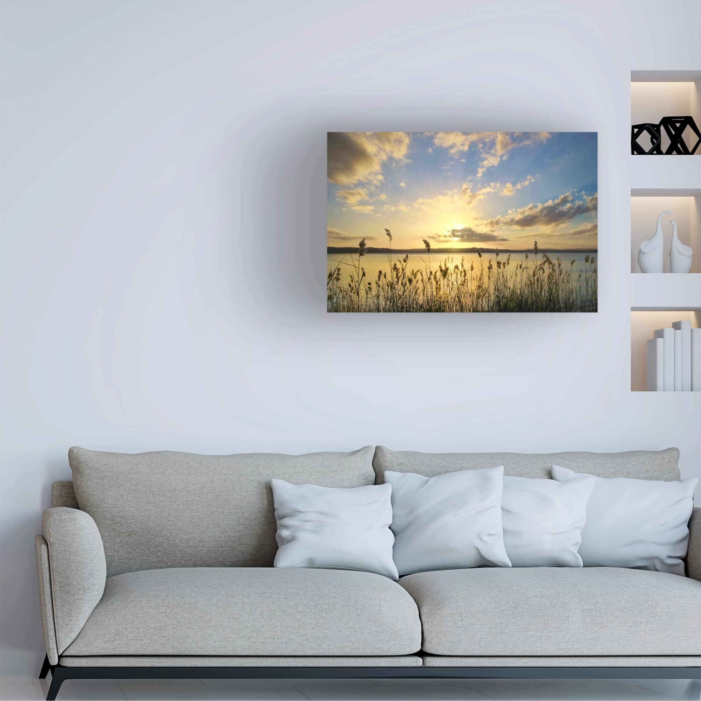 Summer Skies Canvas Wall Art by Beata Czyzowska - Handmade Landscape Painting for Living Room, Bedroom & Office Decor - Trademark Fine Art Collection