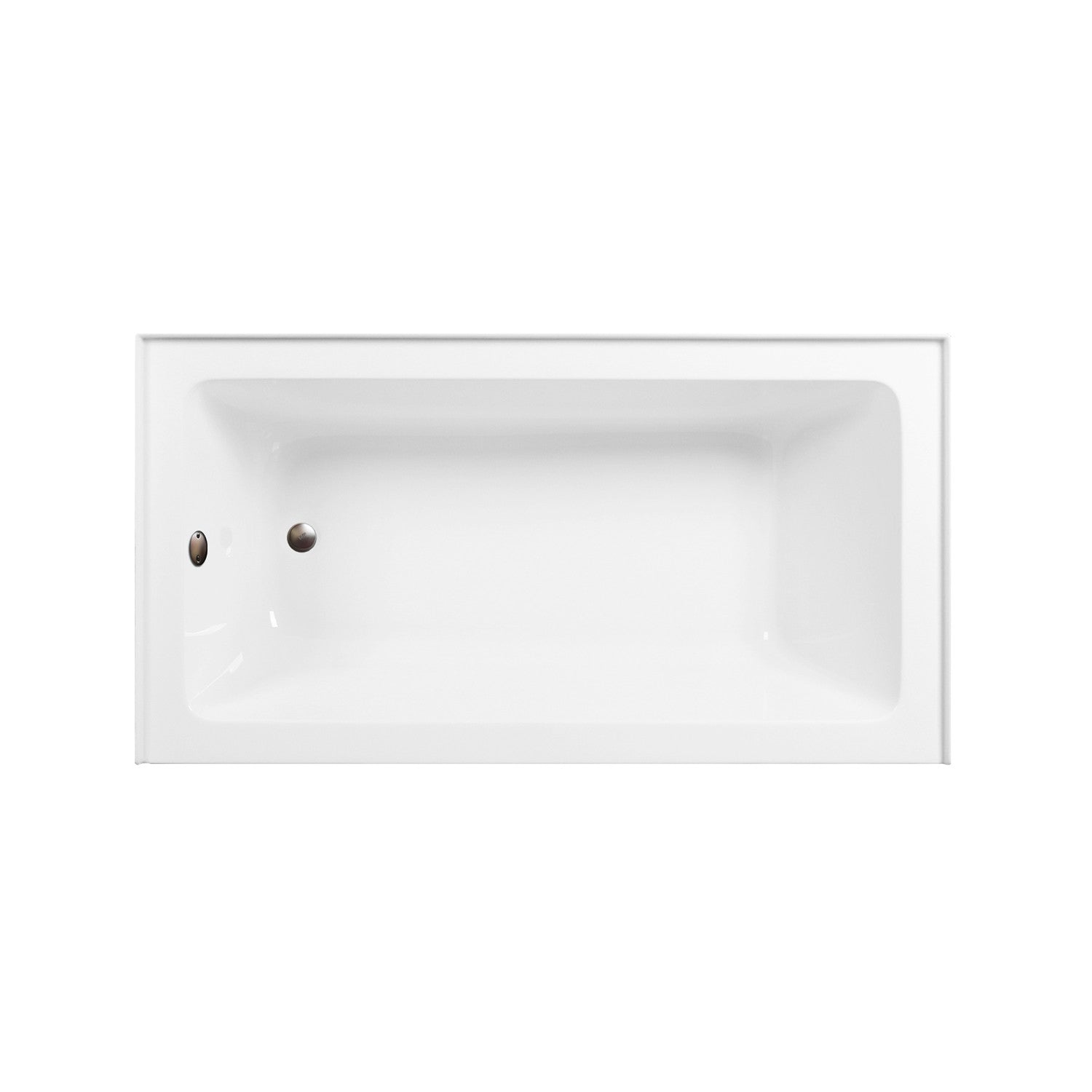 Aqua Eden 60 Inch Acrylic Rectangular 3-Wall Alcove Bathtub Combo with Waste & Overflow Drain - Left Hand Drain, Glossy White/Oil Rubbed Bronze - Perfect for Modern Bathroom Renovations & Spa-Like Retreats