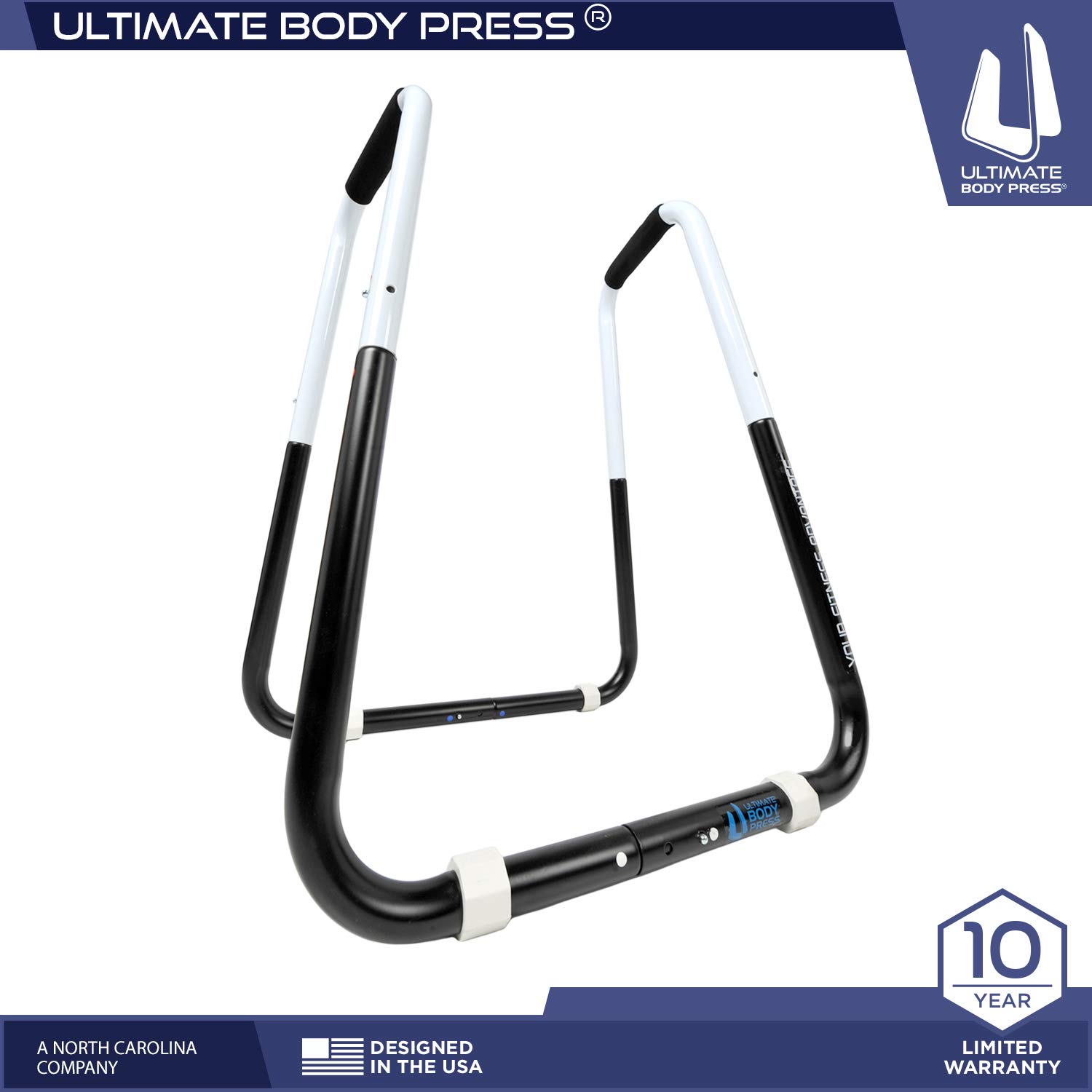 Ultimate Body Press Adjustable Folding Dip Bar Station - Portable Home Gym Equipment for Strength Training, Pull Ups & Dips - Perfect for Home Workouts, Garage Gym & CrossFit Training