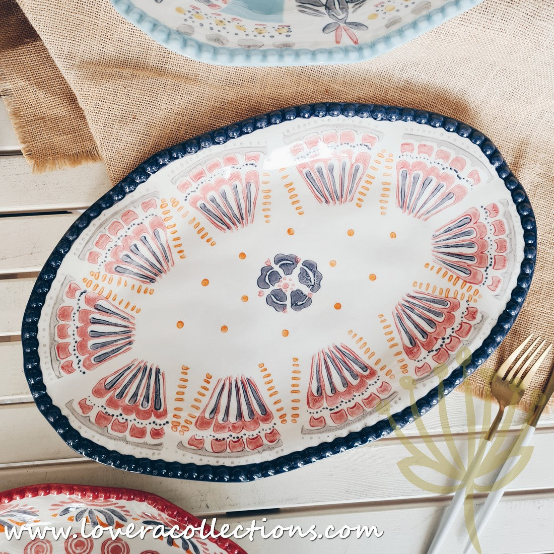 Afrocentric Orange Dinnerware Set - Elegant Ceramic Plates & Bowls for African-Themed Dining - Perfect for Family Dinners, Cultural Events & Restaurant Decor