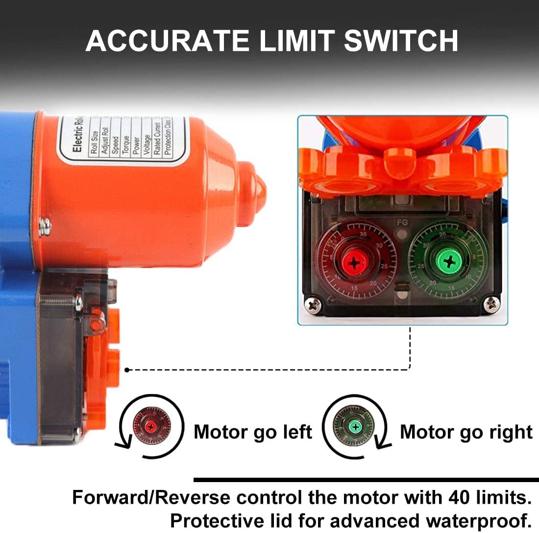 UYGALAXY Greenhouse Film Roll Up Motors with Limit Switch (2 Packs) + Transformer Controller Joint Box (AC110V to DC24V) - Automatic Ventilation System for Top Greenhouse Windows, Perfect for Commercial Greenhouses, Hydroponics & Plant Nurseries