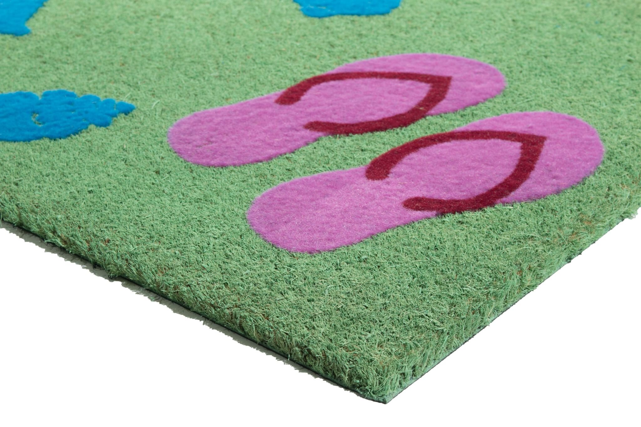 Premium Sandy Flip Flop Coir Doormat with Flocked Pattern - 30