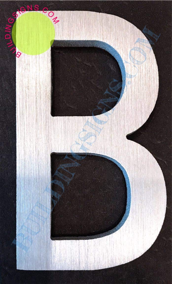 2.75 Inch Aluminum Letter B Sign - Brush Silver Finish, Double Sided Tape, Rust Free - Elegant Door Decor for Artist Studios & Home Décor